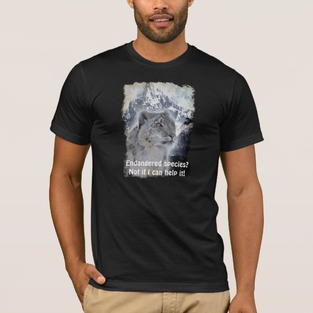 T - Shirt seltener Schneeleoparden (Vorderseite)