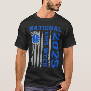T-shirt Semaine Nationale Ems 2025 Drapeau Usa Services Mé
