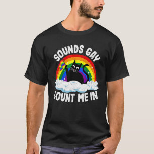 T-shirt Semble Gay Comptez Sur Moi Chat Drapeau Arc-En-Cie