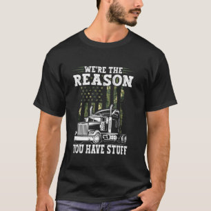T-shirt Semi Truck Driver Funny Trucker Papa Humour Hommes