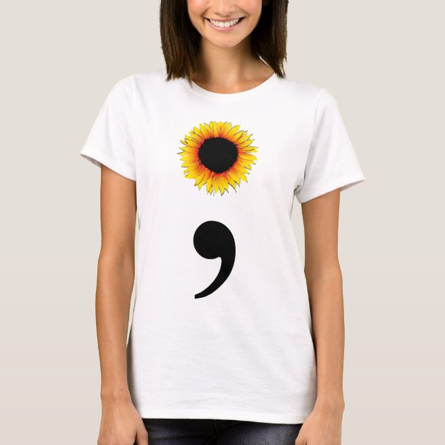 T-shirt Semicolon de tournesol (Devant)