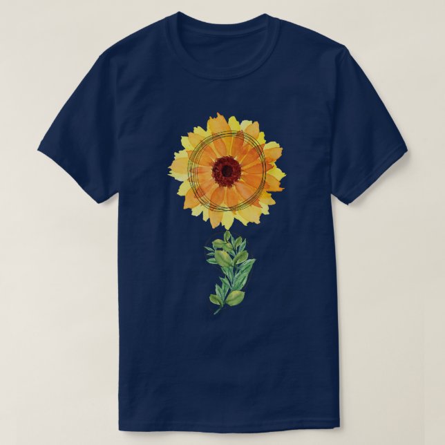 T-shirt Semicolon de tournesol de sensibilisation à la san (Design devant)