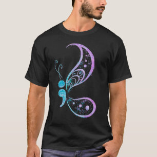 T-shirt Semicolon Papillon semi-côlon Tatouage santé menta