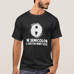T-shirt Semicolon Winky Face à la grammaire