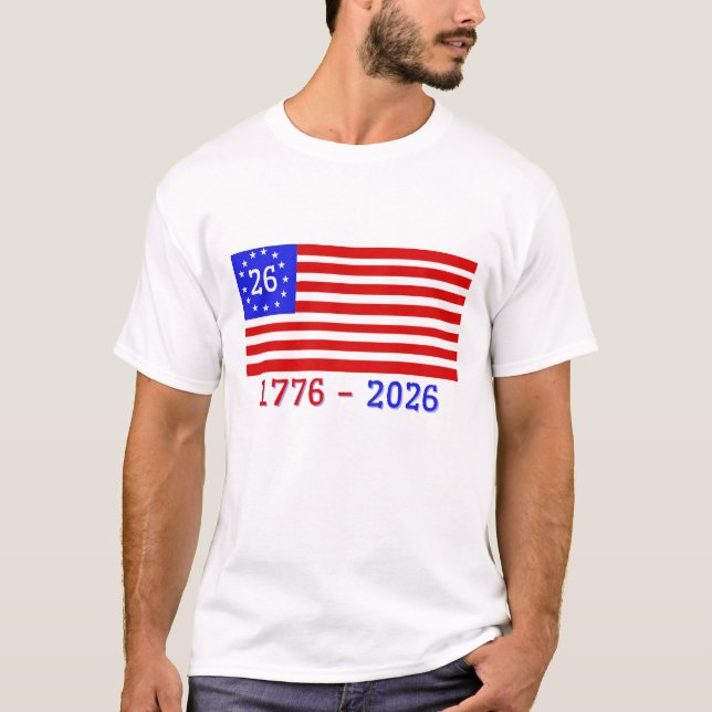 T-SHIRT SÉMIQUINCENTENAIRE : 1776 - 2026 (Devant)