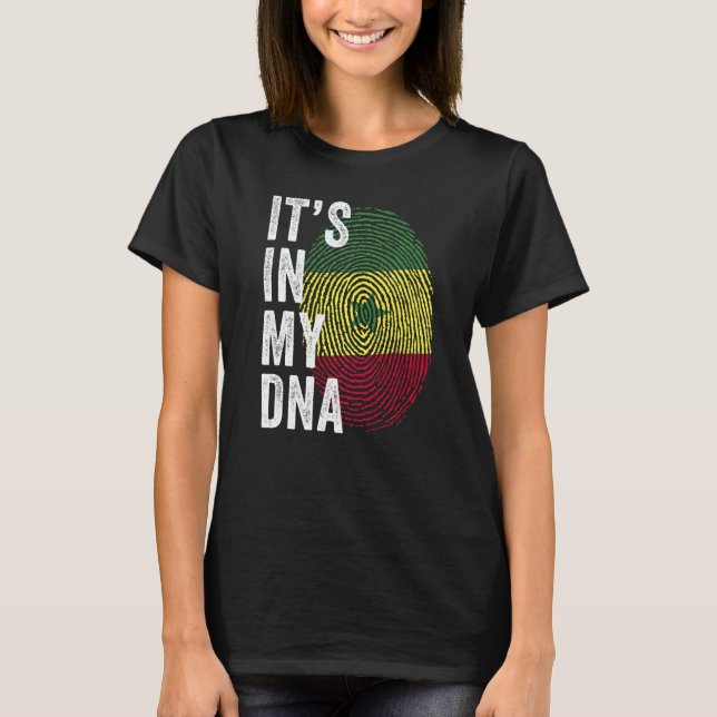 T-shirt Sénégal C'est Dans Mon ADN Empreinte Digitale Séné (Devant)