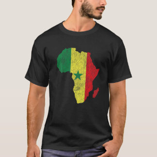T-shirt Sénégal Drapeau Afrique Continent Silhouette Cadea