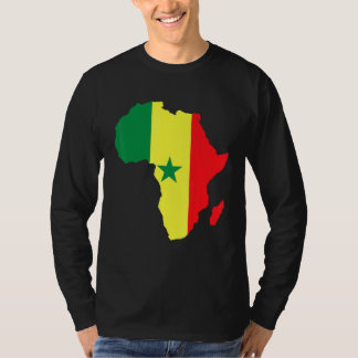 T-shirt Sénégal Drapeau Afrique Continent Silhouette Pour