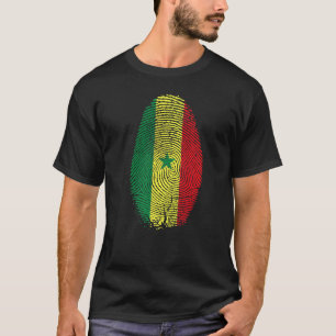 T-shirt Sénégal Drapeau Empreinte Il Est Dans Mon Adn Pour