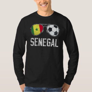 T-shirt Sénégal Drapeau & Football Verre Soleil Sénégalais