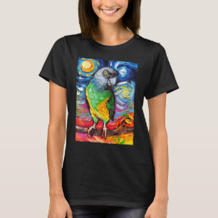 T-shirt Sénégal Parrot Starry Night Bird Art Tropical par 