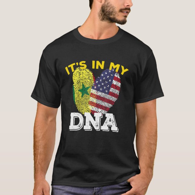 T-shirt Sénégal Sénégalais Amérique Américaine Drapeau Mél (Devant)