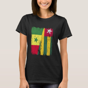 T-shirt Sénégal Togo Demi-Drapeau Sénégalais Togolais Raci