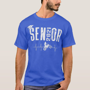 T-shirt Senior 2021 Motocross Heartbeat Dirt Bike Retro