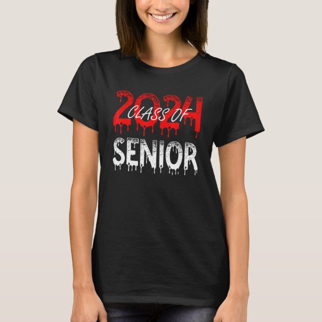 T-shirt Senior 2024 CLASSE OF 2024 Graduation or First Day (Devant)