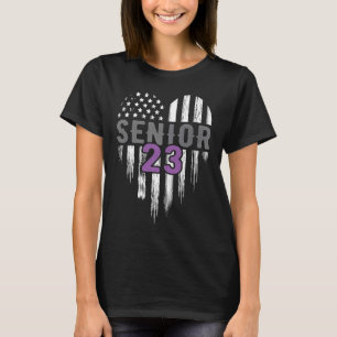 T-shirt Senior 23 2023 Graduate American Flag H