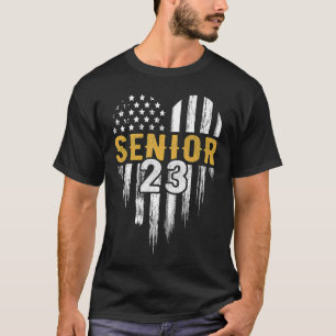 T-shirt Senior 23 2023 Graduate American Flag H