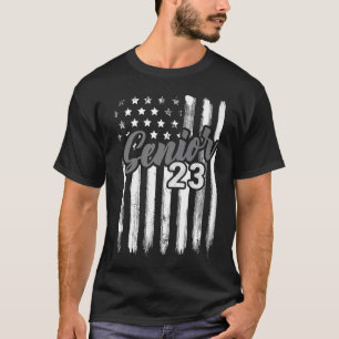 T-shirt Senior 23 2023 Graduate American Flag U