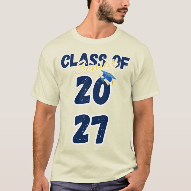 T-shirt Senior Class of 2027 Graduation Retro Typography (Devant)