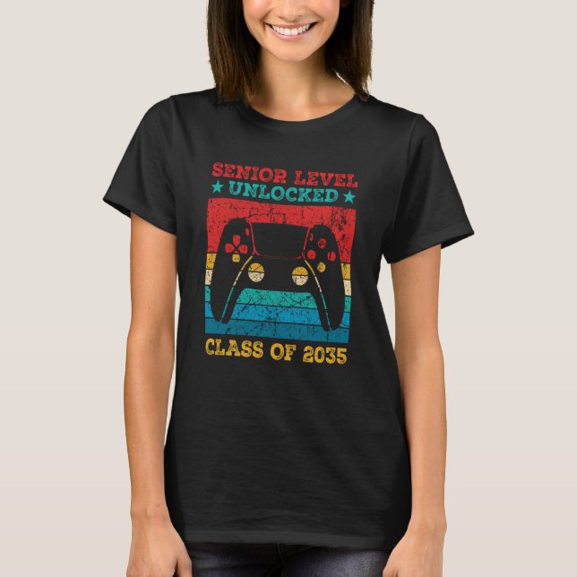 T-shirt Senior Level Unlocked Class Of 2035 (Devant)