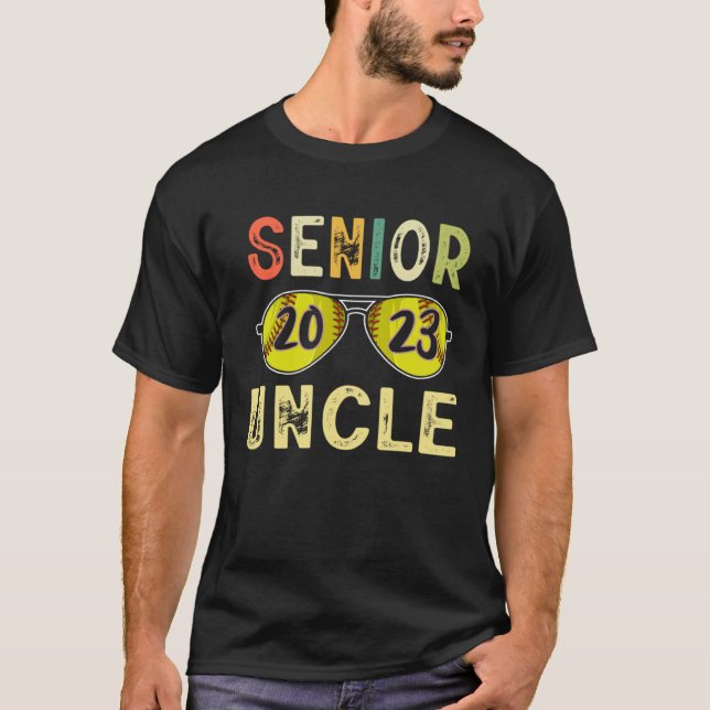 T-shirt Senior Uncle 2023 Uncle Proud Softball Senior Grad (Devant)