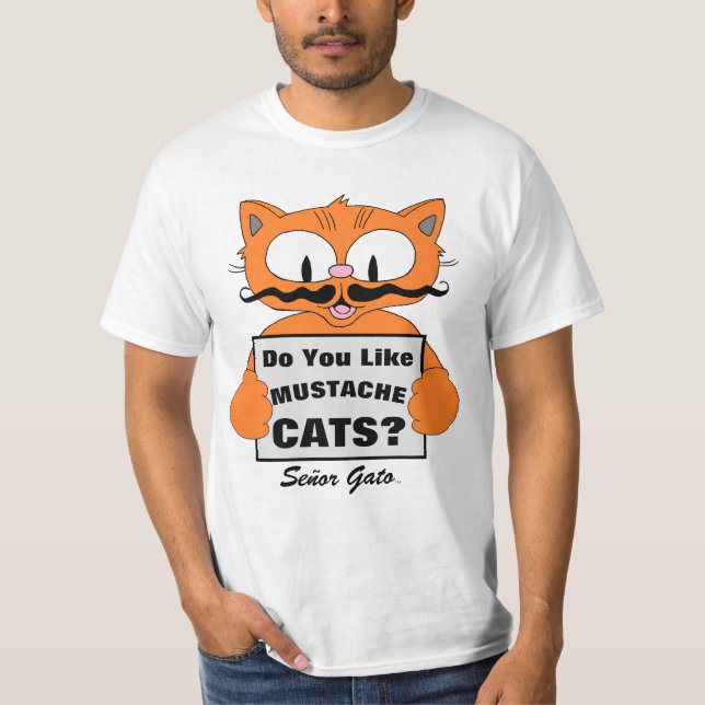 T-shirt Señor Gato "Aimez-Vous Les Chats Moustaches ?" T-s (Devant)