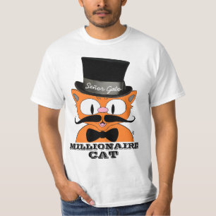 T-shirt Señor Gato Millionaire Chat Moustachu avec Nœud Pa