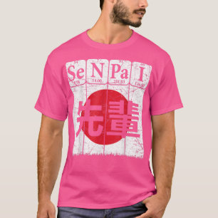 T-shirt Senpai Periodic Table Elements Kanji Japanese Flag