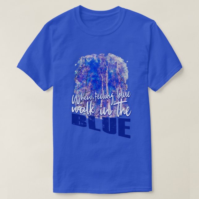 T-shirt Sensation Bleu & Marche Bleu Nature Ciel vibrant (Design devant)