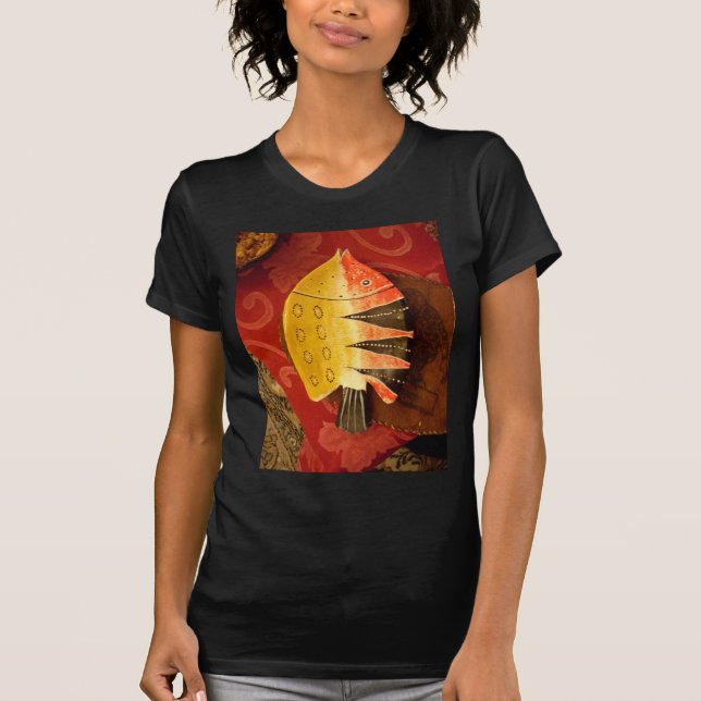 T-shirt Sensation striée Tigre Barbe Poisson Imprimer (Devant)
