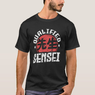 T-shirt Sensei Japon Kanji Enseignant Qualifié Sensei Coac