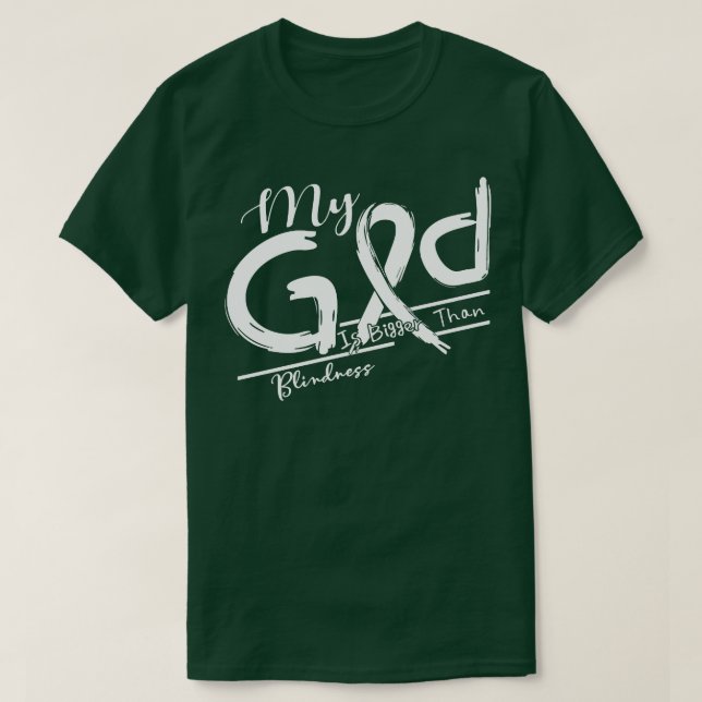 T-shirt Sensibilisation À La Cécité Mon Dieu Est Plus Fort (Design devant)