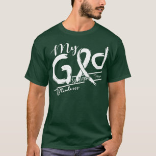 T-shirt Sensibilisation À La Cécité Mon Dieu Est Plus Fort
