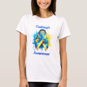 T-shirt Sensibilisation à la consommation Ruban jaune et b