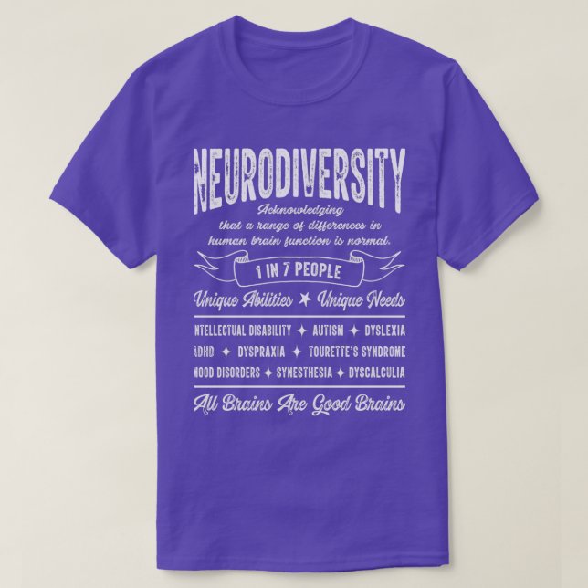 T-shirt Sensibilisation à la diversité neurologique (Design devant)