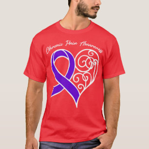 T-shirt Sensibilisation à la douleur chronique Coeur Ruban