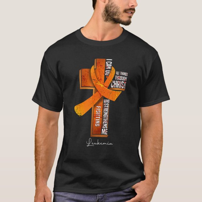 T-shirt Sensibilisation à la leucémie Croix chrétienne du  (Devant)