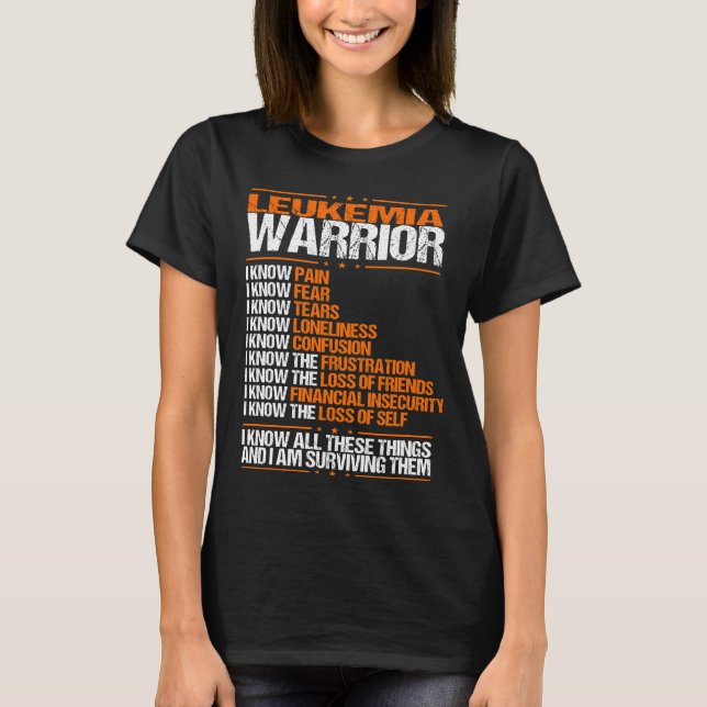 T-shirt Sensibilisation à la leucémie Je connais Douleur O (Devant)