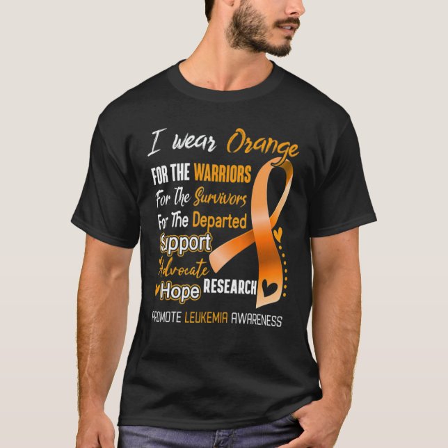 T-shirt Sensibilisation À La Leucémie Je Porte Orange Pour (Devant)