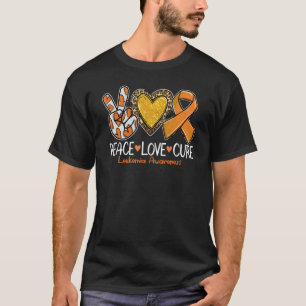 T-shirt Sensibilisation à la leucémie Paix Amour Cure Oran