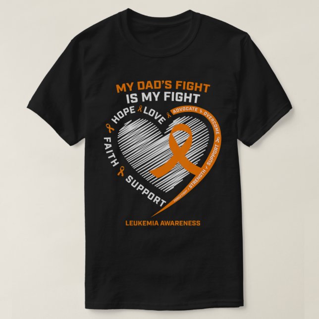 T-shirt Sensibilisation à la leucémie Papa Hommes Cadeaux  (Design devant)
