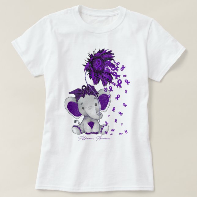 T-shirt Sensibilisation À La Maladie D'Alzheimer Fleur de  (Design devant)