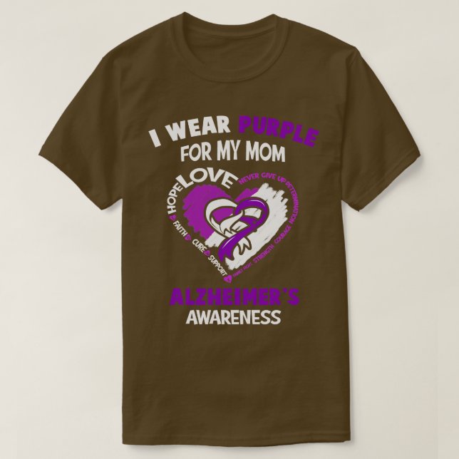 T-shirt Sensibilisation à la maladie d'Alzheimer Je porte  (Design devant)