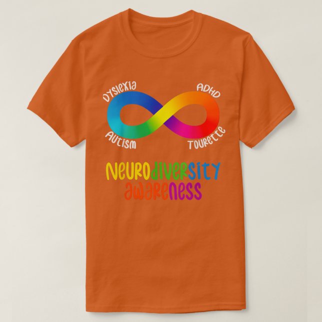 T-shirt Sensibilisation à la Neurodiversité TDAH Autisme D (Design devant)