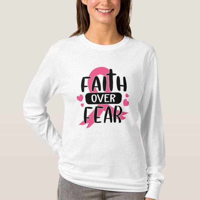 T-shirt Sensibilisation à la peur face au cancer du sein (Devant)