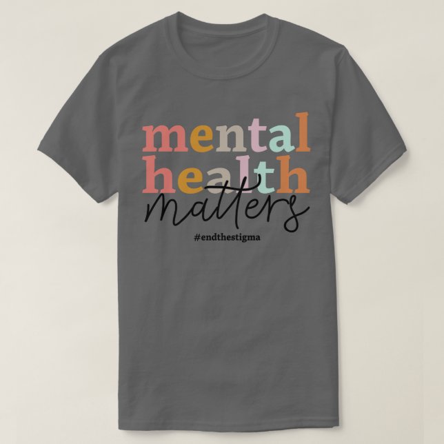 T-shirt Sensibilisation à la santé mentale Psychologue rét (Design devant)
