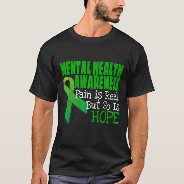 T-shirt Sensibilisation à la santé mentale Ribbon pour la  (Devant)