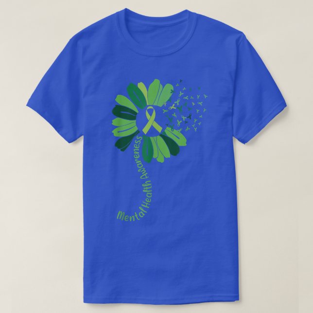 T-shirt Sensibilisation à la santé mentale Rubans de tourn (Design devant)