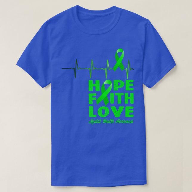 T-shirt Sensibilisation à la santé mentale Vert3473 (Design devant)