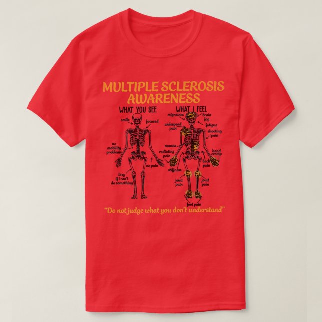 T-shirt Sensibilisation à la sclérose en plaques Squelette (Design devant)